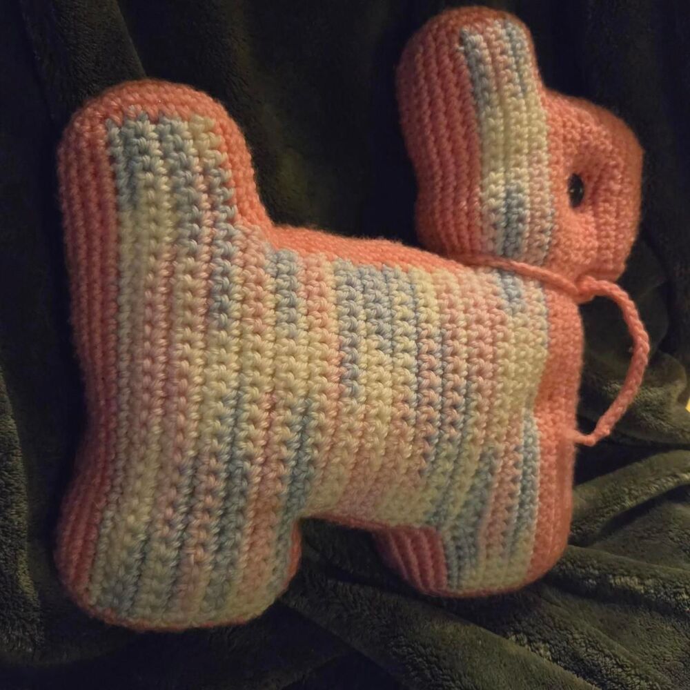 Handmade Crochet Pastel Puppy Plushie 12" x 14 kidcore nursery gift